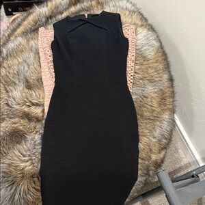 Ted Baker Black Textured Midi Sheath Dress